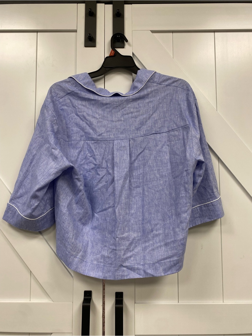 Light Blue Linen Blend top - Picture 3 of 3